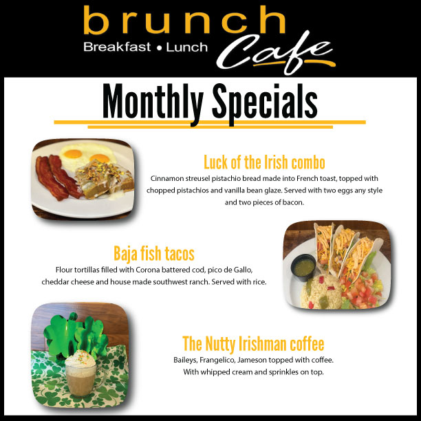 March Specials at brunch cafe