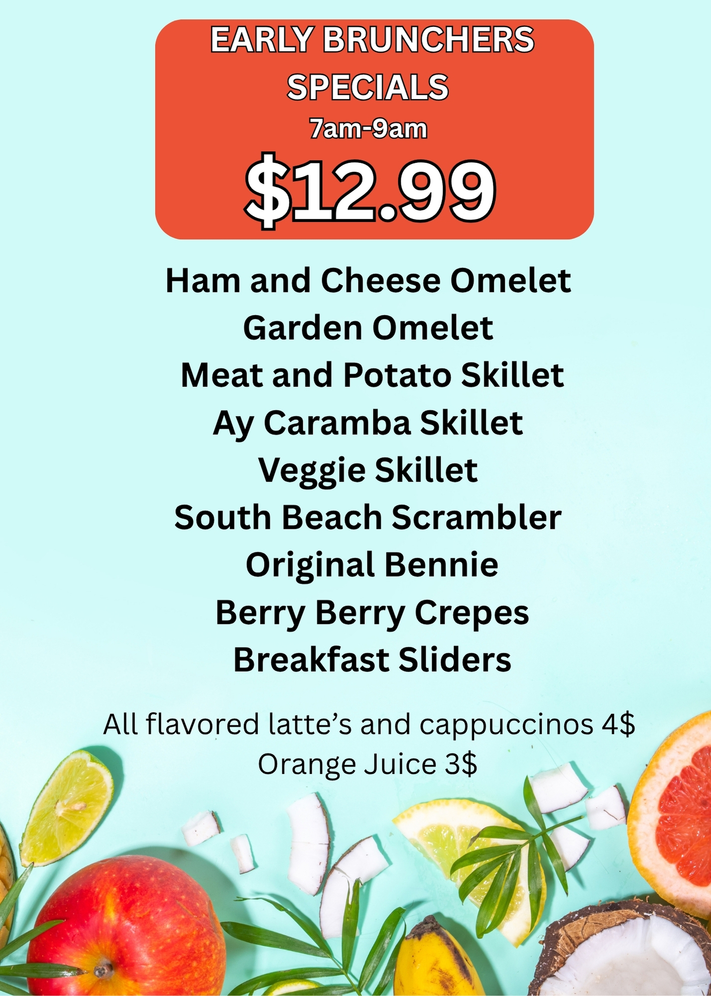 Spring Specials-Brunch Cafe 